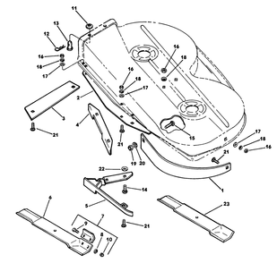 Baffles And Blades Diagram and Parts List for 62542C (K00000001-K99999999)(1991) Lawn Boy Lawn Tractor